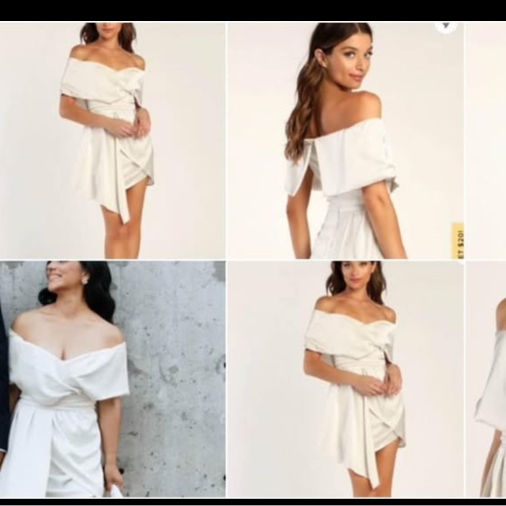 Lulu's Off-Shoulder White Mini Dress